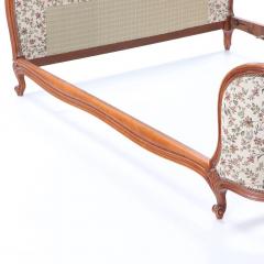 French Louis XV style upholstered bed with curved footboard C 1930  - 3278533