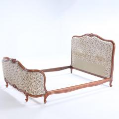 French Louis XV style upholstered bed with curved footboard C 1930  - 3278535