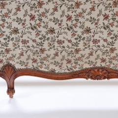 French Louis XV style upholstered bed with curved footboard C 1930  - 3278538