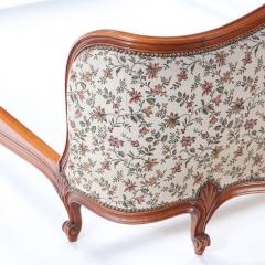 French Louis XV style upholstered bed with curved footboard C 1930  - 3278539