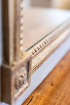 French Louis XVI 1790s Painted Trumeau Mirror with Carved Gilt Bouquet of Roses - 3680462