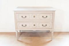 French Louis XVI 18th Century Painted Two Drawer Commode with Fluted Accents - 3730010