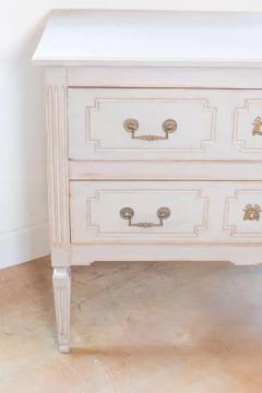 French Louis XVI 18th Century Painted Two Drawer Commode with Fluted Accents - 3730024