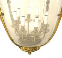 French Louis XVI Bronze Dore and Glass Hanging Lantern - 4629165
