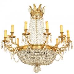 French Louis XVI Bronze and Crystal Chandelier - 1380015