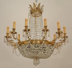 French Louis XVI Bronze and Crystal Chandelier - 1380016