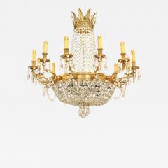 French Louis XVI Bronze and Crystal Chandelier - 1393963