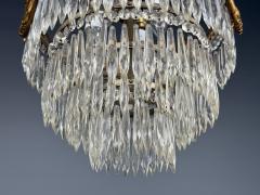 French Louis XVI Chandelier Dore Bronze Crystal France 19th Century - 4469303