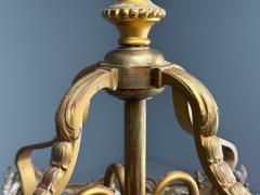 French Louis XVI Chandelier Dore Bronze Crystal France 19th Century - 4469310