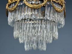 French Louis XVI Chandeliers Dore Bronze Crystal France 19th Century - 4469180