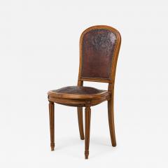 French Louis XVI Coat of Arm Embossed Side Chair - 4193690