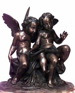French Louis XVI Cupid Mantel Clock - 4631646