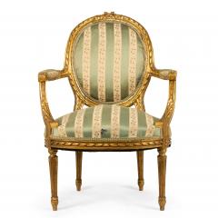 French Louis XVI Gilt Arm Chair - 1403169