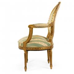 French Louis XVI Gilt Arm Chair - 1403170