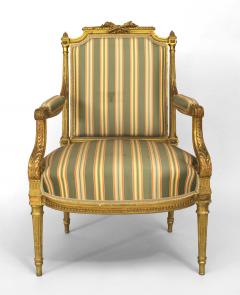 French Louis XVI Gilt Arm Chair - 4650455