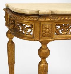 French Louis XVI Gilt and White Marble Console Table - 1427966