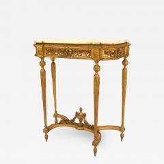 French Louis XVI Gilt and White Marble Console Table - 1430472