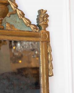 French Louis XVI Giltwood Mirror with Urn Garland Pediment 18th c  - 4663283