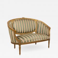 French Louis XVI Green Striped Upholstery - 1421199