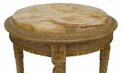 French Louis XVI Grey Painted Marble Top End Table - 1438022