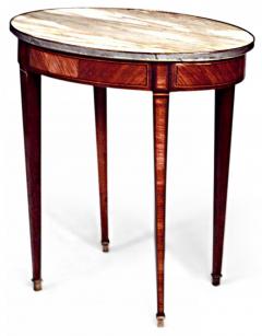 French Louis XVI Kingwood and Marble End Table - 4651879