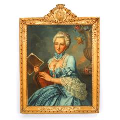 French Louis XVI Lady in Blue Portrait - 4630258