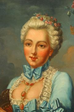 French Louis XVI Lady in Blue Portrait - 4630260