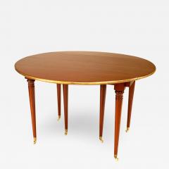 French Louis XVI Mahogany Round Dining Table - 1431675