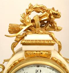 French Louis XVI Marble Bronze Mantle Clock - 4201658