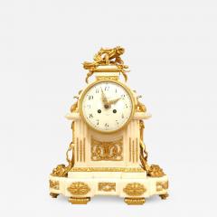 French Louis XVI Marble Bronze Mantle Clock - 4279099