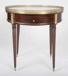 French Louis XVI Marble Top Bouillotte Table with Gallery - 2114013