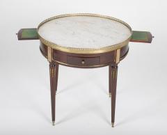 French Louis XVI Marble Top Bouillotte Table with Gallery - 2114016