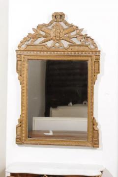 French Louis XVI Period 1770s Painted and Gilded Mirror with Quivers and Arrows - 3424547