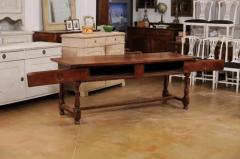 French Louis XVI Period 1790s Farm Table with Sliding Panels and Carved Heart - 3521425