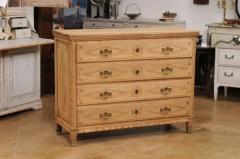 French Louis XVI Period 1790s Natural Oak Four Drawer Commode with Carved D cor - 3558443