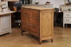 French Louis XVI Period 1790s Natural Oak Four Drawer Commode with Carved D cor - 3558498