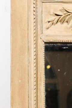 French Louis XVI Period 1790s Painted Wood Trumeau Mirror with Scrollwork Motifs - 3422536