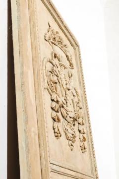 French Louis XVI Period 1790s Painted Wood Trumeau Mirror with Scrollwork Motifs - 3422619