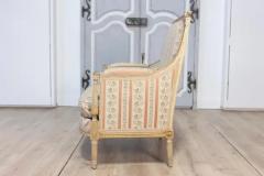 French Louis XVI Period 1790s Parcel Gilt Marquise Chair with Carved D cor - 3715300