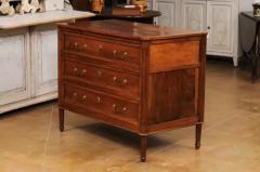 French Louis XVI Period 1790s Walnut Three Drawer Commode with Fluted Side Posts - 3556038