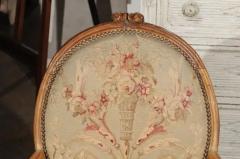 French Louis XVI Period 18th Century Armchair with Floral Tapestry Upholstery - 3417274
