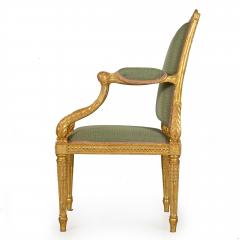 French Louis XVI Period Carved Giltwood Arm Chair Fauteuil ca 1775 - 4514101