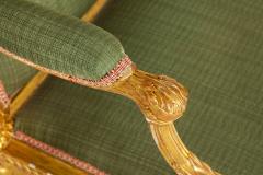 French Louis XVI Period Carved Giltwood Arm Chair Fauteuil ca 1775 - 4514108