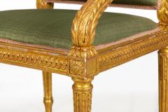 French Louis XVI Period Carved Giltwood Arm Chair Fauteuil ca 1775 - 4514109
