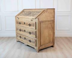 French Louis XVI Period Carved Oak Slant Front Secretary Desk Li ge Late 18th - 4737375