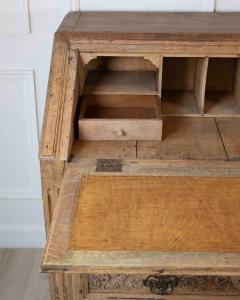 French Louis XVI Period Carved Oak Slant Front Secretary Desk Li ge Late 18th - 4737380