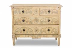 French Louis XVI Provincial Style 4 Drawer Beige and Gray Painted Commode - 4169965