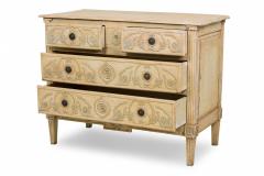 French Louis XVI Provincial Style 4 Drawer Beige and Gray Painted Commode - 4169969