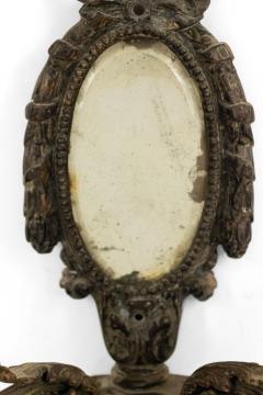 French Louis XVI Silver Plate Mirrored Wall Sconce - 4670423