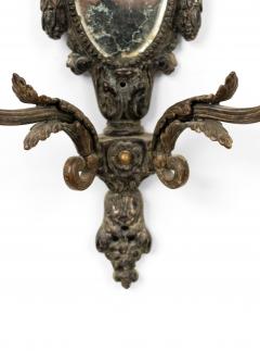 French Louis XVI Silver Plate Mirrored Wall Sconce - 4670428